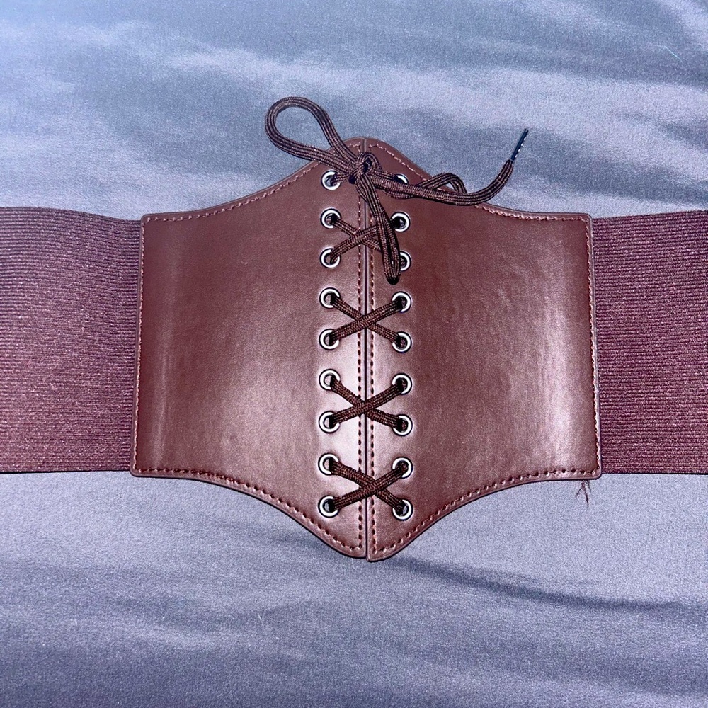 Brown corset belt